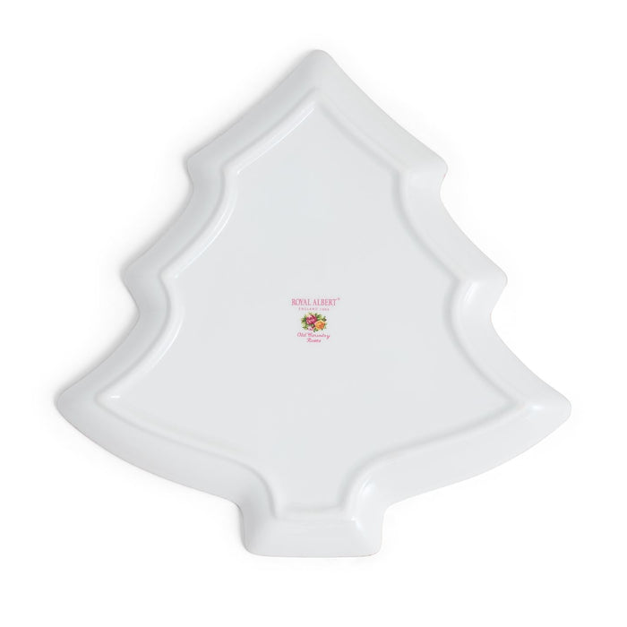Old Country Roses Christmas Tree Serving Dish