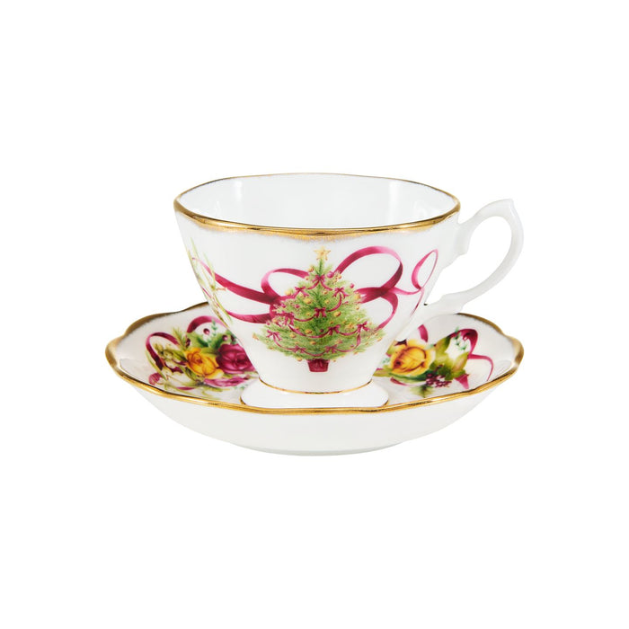 Old Country Roses Christmas Tree Teacup & Saucer