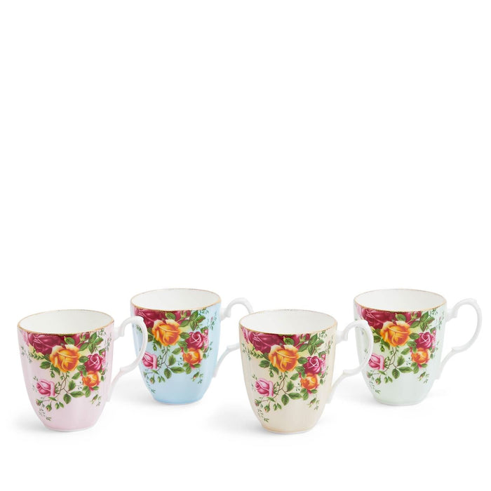 Old Country Roses Mug 4 Piece Set, Mixed Colours