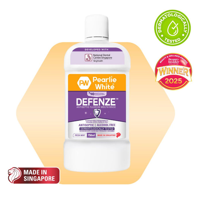 Pearlie White Defenze Antiseptic Fluoride Mouthrinse 750ml