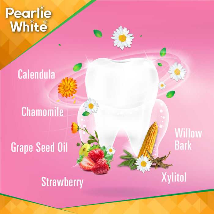 Pearlie White Enamel Safe Kids’ Fluoride Toothpaste (Strawberry) 45g