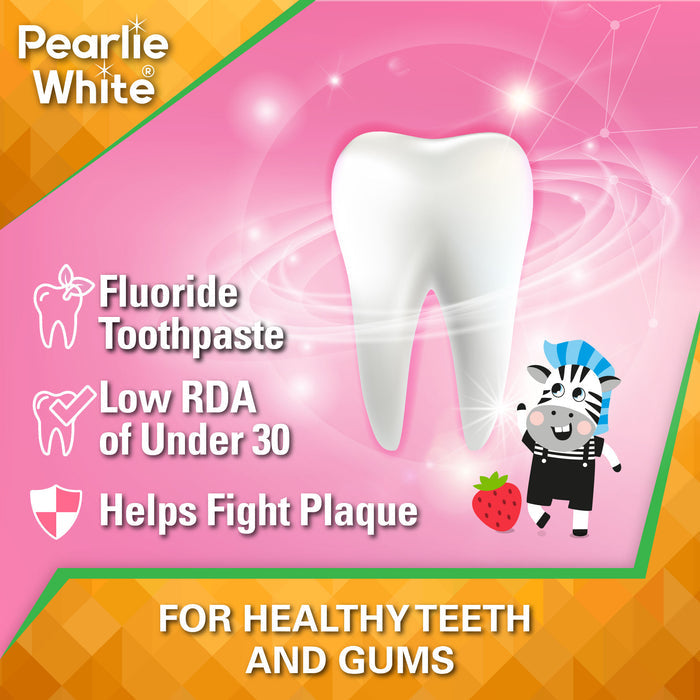 Pearlie White Enamel Safe Kids’ Fluoride Toothpaste (Strawberry) 45g