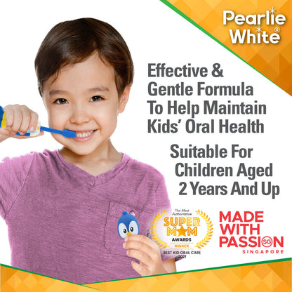 Pearlie White Enamel Safe Kids’ Fluoride Toothpaste (Strawberry) 45g