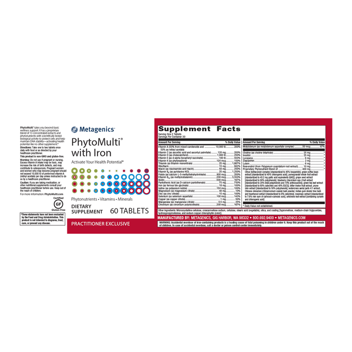 PhytoMulti W/ Iron 60ct Ortho Molecular