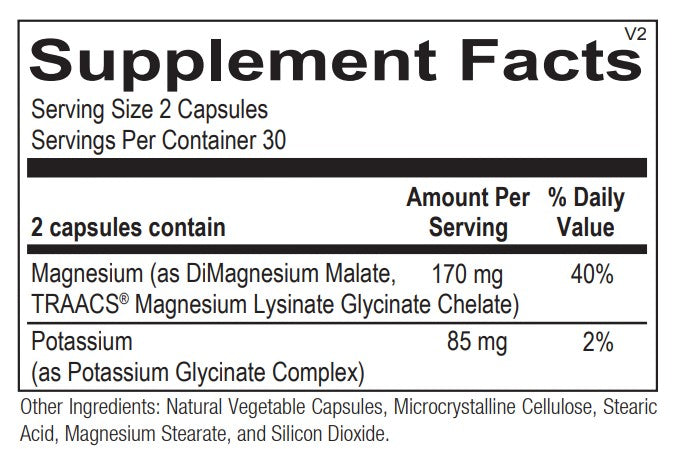 Reacted Magnesium Potassium 60ct Ortho Molecular