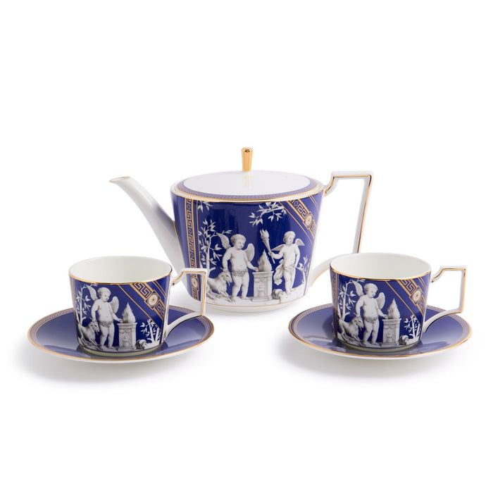 Renaissance Gold Teapot and Teacup Saucer Set of 2