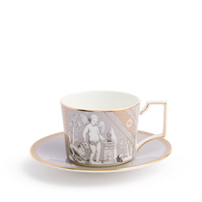 Renaissance Grey Teacup & Saucer Accents