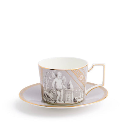Renaissance Grey Teacup & Saucer Accents