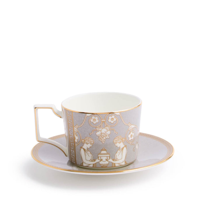 Renaissance Grey Teacup & Saucer Accents