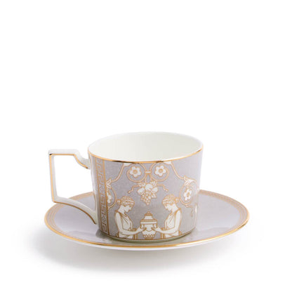 Renaissance Grey Teacup & Saucer Accents
