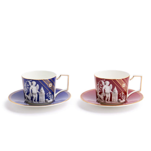 Renaissance Mix Teacup Saucer Set of 2
