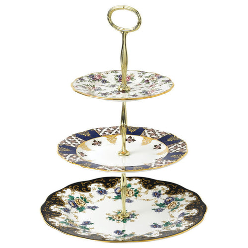 Royal Albert 100 Years of Royal Albert 3-Tier Cake Stand "“ English Chintz, Regency and Duchess