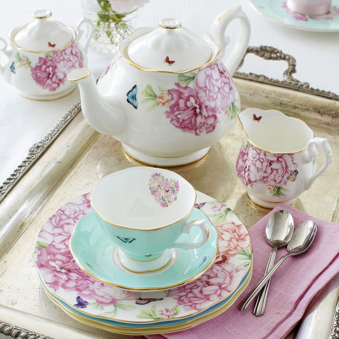 Royal Albert Miranda Kerr Friendship 3 Piece Set Teapot Sugar Creamer