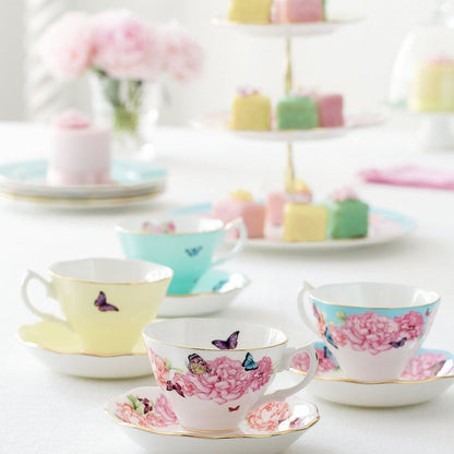 Royal Albert Miranda Kerr Teacups and Saucer, Set of 4