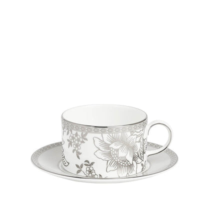 Silver Tonquin Teacup Saucer