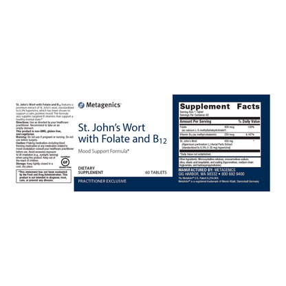 St. John's Wort W/ Floate and B12 60ct Ortho Molecular