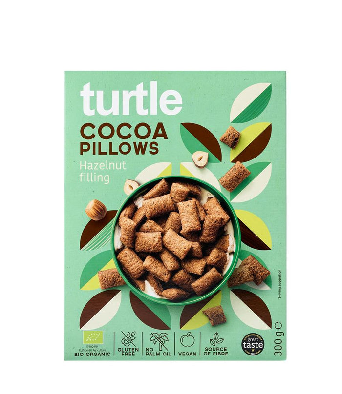 Turtle Cocoa Pillows with Hazelnut Filling 300g Organic & GF