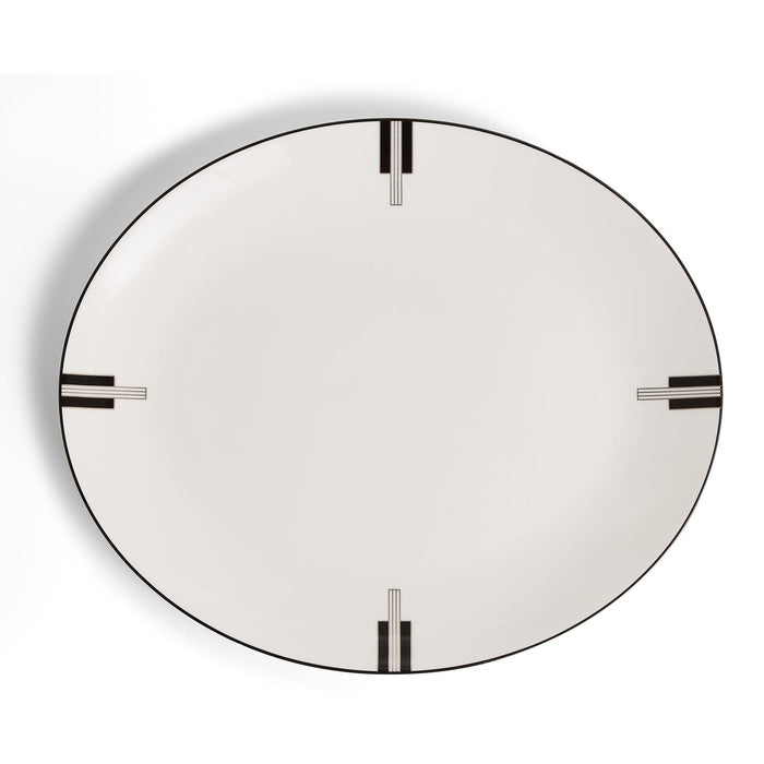 Vera Wang Luxe Graphite Oval Platter