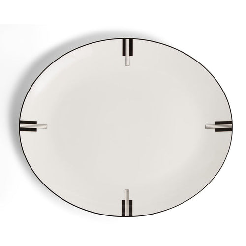 Vera Wang Luxe Graphite Oval Platter