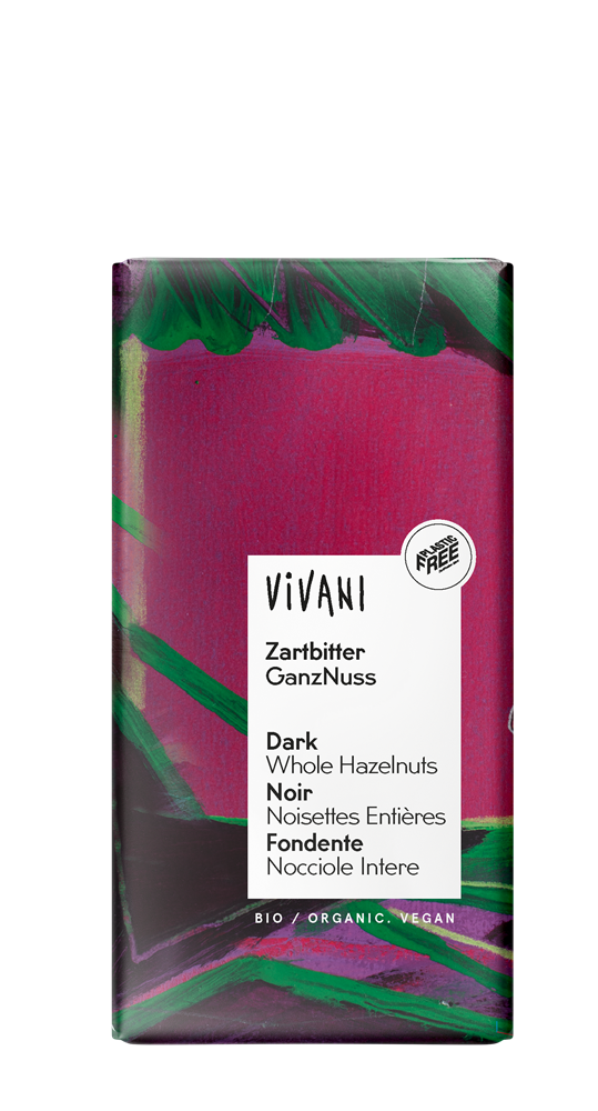 Dark Whole Hazelnut Chocolate Vegan Organic 100g