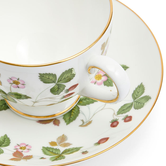 Wild Strawberry Gold Teacup & Saucer Leigh