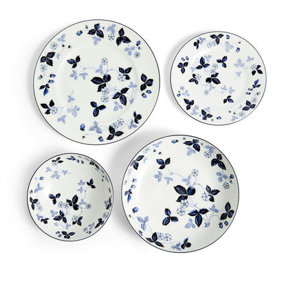 Wild Strawberry Inky Blue Dinnerware 4 Piece Set