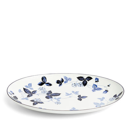Wild Strawberry Inky Blue Oval Serving Plate