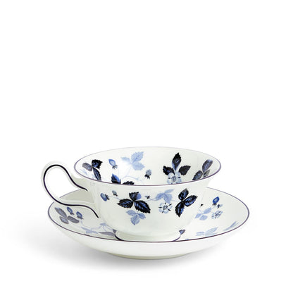 Wild Strawberry Inky Blue Teacup Saucer