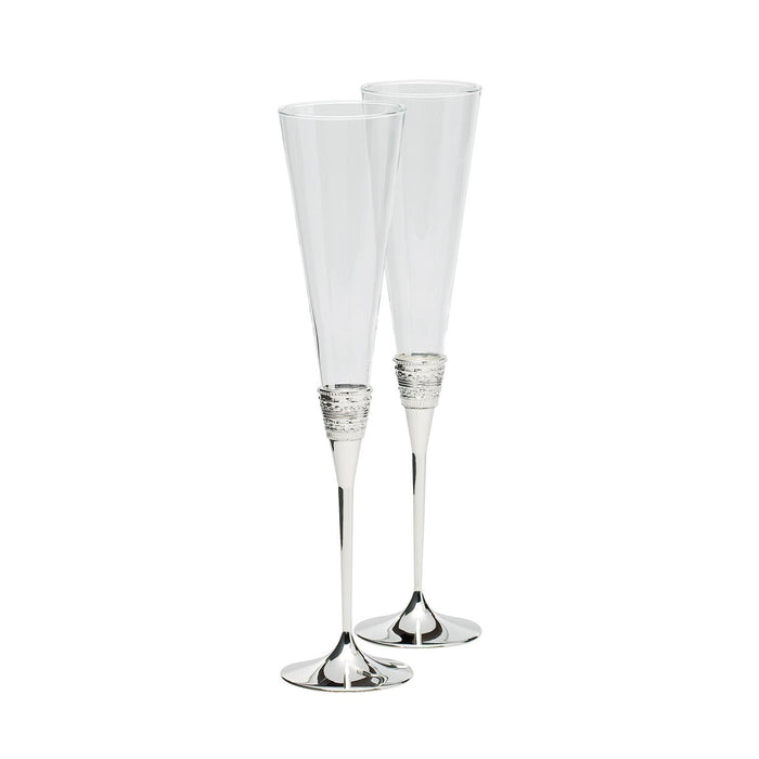 With Love Silver Toasting Flutes, Pair