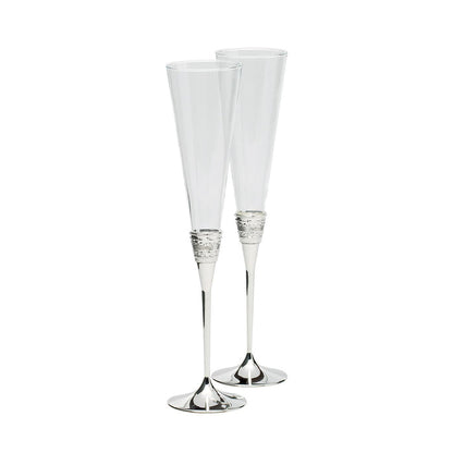 With Love Silver Toasting Flutes, Pair