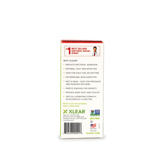 Xlear Natural Saline Sinus Nasal Spray with Xylitol 22ml (0.75 Fl Oz)