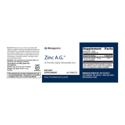 Zinc A.G Tabs Ortho Molecular